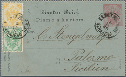 13436 Bosnien Und Herzegowina (Österreich 1879/1918): 1886, 5 Kr. Card Letter Red/grey With Additional Fra - Bosnie-Herzegovine