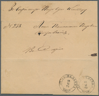 13453 Bulgarien: 1879, Registered Official Letter From Lom Palanka To Sofia, Clearly Oblit. By Two Strikes - Lettres & Documents