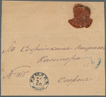 13454 Bulgarien: 1880, 28 March, Large Part Of Registered Official Cover From Ruschuk (Russe) To Sofia, Cl - Lettres & Documents