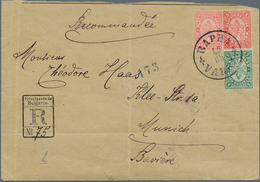 13454A Bulgarien: 1882, Error Of Colour 5 St Rose/pale Rose, Together With 5 St Green, 10 St Rose/orange-re - Lettres & Documents