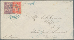 13457 Bulgarien: 1885, 10 St. Red And 15 St. Lila Tied Blue "SAMOKOV 26 XI 85" To Cover Via Sofia Same Day - Briefe U. Dokumente