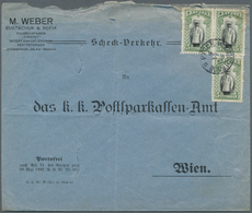 13462 Bulgarien: 1911, 3x 5 St. Zar Ferdinand (eine Marke Kl. Eckfehler, Umschlag Oben Öffnungsmängel) Auf - Storia Postale