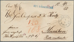 13474 Dänemark - Vorphilatelie: 1859, Stampless Sealed Value Letter From KJOBENHAVN, 7/9 1859, Sent Via Ha - ...-1851 Vorphilatelie