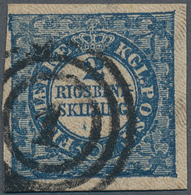 13477 Dänemark: 1851, 2 S. Blue, Thiele Printing, Fine To Wide Margins All Around And Fresh Colour, Used W - Storia Postale