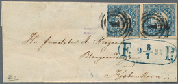 13479 Dänemark: 1851: 2 S Blau, Thiele-Druck Mit Plattenfehler "2 Mit Geschweiftem Spitzem Fußstrich", Im - Lettres & Documents