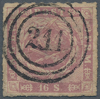 13486 Dänemark: 1863, 16 Sk Rose-lilac, Rouletted 11, With Clear Numeral Cancellation "211" (KBH NORREBRO - Lettres & Documents