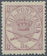 13487 Dänemark: 1864, 3 Sk Lilac, 2nd Printing, Perf. 13 : 12 1/2, Mint Lightly Hinged, Perfect Perforatio - Storia Postale