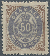 13488 Dänemark: 1875, 50 Öre Violet-blue And Brown, Perf. 14 : 13 1/2, First Printing, Mint With Full Orig - Lettres & Documents