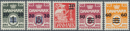 13495 Dänemark - Färöer: 1940/1941, Provisional Issue, 1st Printing With Narrow Overprint, Complete Set De - Féroé (Iles)