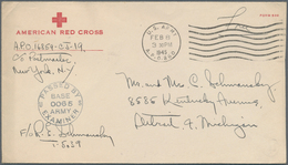 13497 Dänemark - Färöer: 1945, US Fieldpost In Reykjavik, Red Cross Cover With Sender Address "...APO 1685 - Isole Faroer