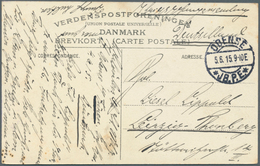 13502 Dänemark - Stempel: 1915, Pisture Card Sent As POW Post Free Of Charge With "ODENSE *JB.P.E*" Postma - Macchine Per Obliterare (EMA)