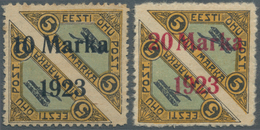 13509 Estland: 1923, Airmail 10 M. And 20 M. Perforated, Unused, Fine, Signed Bloch And Eichenthal, Fine, - Estonie