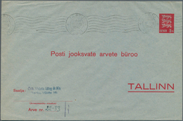 13529 Estland - Ganzsachen: 1940, 5s. Red, Stationey Envelope Used "TARTU 8 VIII 1940". Mi. 220,- ?. - Estland