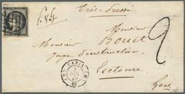 13558 Frankreich: 1849, 20c. Black, Fresh Colour, Full To Large Margins With Parts Of Upper Adjoining Stam - Gebraucht