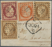 13573 Frankreich: 1849, 2 X 10 C Olive-brown, 40 C Orange And 1 F Carmine Ceres, All Stamps With Fine Marg - Gebraucht
