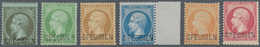 13598 Frankreich: 1862, 1 C To 80 C Napoleon, Complete Set With Horizontal Ovp "SPECIMEN", All 6 Stamps Ex - Gebraucht