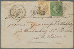 13599 Frankreich: 1862/70, Napoleon 5 C Green On Bluish Paper Perforated And 1870 Ceres 10 C Yellow-brown - Usati