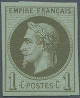 13612 Frankreich: 1862, 1 C. Napoleon Greenish Bronze On Bluish, Mint Never Hinged Rothschild Issue, Certi - Oblitérés