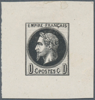 13613 Frankreich: 1862/1870, Empire Laure, Epreuve 0c. Black. Maury 390,- ?. - Gebraucht