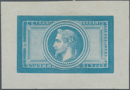 13627 Frankreich: 1863-70 Napoleon Laureated (Emission Empire Lauré), Proto-Type Die Proof In Blue For The - Oblitérés