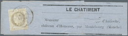 13649 Frankreich: 1872, 4 C Grey Ceres, Single Franking On Wrapper For The Journal "Le Chatiment" From Nim - Gebraucht
