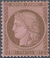 13650 Frankreich: 1871, 10c. Dark Brown On Rose (brun Foncé Sur Rose) "small Cipher", Unused With Original - Gebraucht