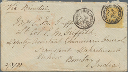 13665A Frankreich: 1883, 25 C Bister/yellow Sage, Single Franking On Cover From BOULOGNE-S-MER, 2 MARS 83, - Oblitérés