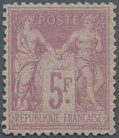 13673 Frankreich: 1899, 5 Fr. Violet On Bright Purple Allegory Unused LH With Original Gum And Normal Perf - Oblitérés