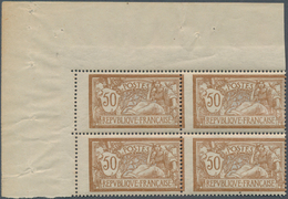 13683 Frankreich: 1900, 50 C. Merson Brown On GC Paper, Bloc Of 4 Upper Left Corner Mint Never Hinged Supe - Gebraucht