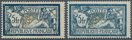 13688 Frankreich: 1900, Allegory 5 Fr. In Both Color Variants, Two Mint Never Hinged Values (Yvert No. 123 - Oblitérés