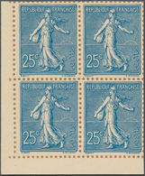 13690 Frankreich: 1903, 25c. Blue "Semeuse Lignee", Special Edition On Bristol With Indicated Perforation, - Oblitérés