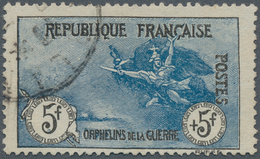 13704 Frankreich: 1917. "Orphelins 5fr+5fr", Used Single Stamp, Fine Copy. (Maury 155) - Oblitérés