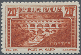 13742 Frankreich: 1930, 20fr. Pont Du Gard, Perf. 11, Mint O.g. With Hinge Remnant And Partly Irregular Wh - Oblitérés