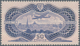 13762 Frankreich: 1936 Airmail So-called "banknote" 50 Fr. Violet Blue / Red, Mint Never Hinged (Yv. PA 15 - Gebraucht