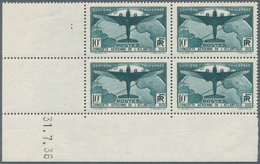 13765 Frankreich: 1936, France. Corner Block Of 4 For The 10fr Stamp Of The Set "100th Air Mail Flight Acr - Gebraucht