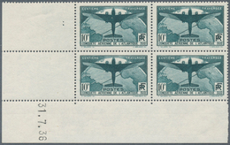 13765 Frankreich: 1936, France. Corner Block Of 4 For The 10fr Stamp Of The Set "100th Air Mail Flight Acr - Oblitérés