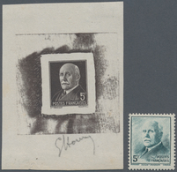 13774 Frankreich: 1942. Typography In Black For "5fr Marshal Pétain". Signed. NON-ISSUED DESIGN. Issued Co - Gebraucht