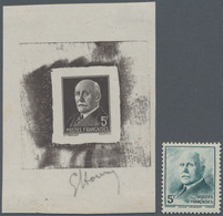 13774 Frankreich: 1942. Typography In Black For "5fr Marshal Pétain". Signed. NON-ISSUED DESIGN. Issued Co - Oblitérés