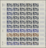 13817 Frankreich: 1959, France. Lot Of 1 Color Proof Sheet Of 50 For An Airmail Stamp Showing "Jet Plane M - Gebraucht