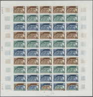 13852 Frankreich: 1968. Set Of 2 Complete (each 50 Stamps) And 3 Partial (each 25 Stamps) Color Proof Shee - Gebraucht