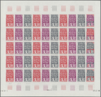 13854 Frankreich: 1968. Set Of 4 Different Color Proof Sheets Of 50 For The Issue "50th Anniversary Of The - Gebraucht