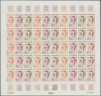 13857 Frankreich: 1970, France. Set Of 1½ Different Color Proof Sheets Of 50 For The Issue "First European - Gebraucht