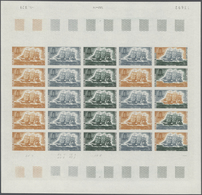 13858 Frankreich: 1971, France. Set Of 4 Different Color Proof Sheets Of 25 For The Issue "Cape Horn Clipp - Gebraucht