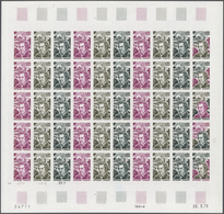 13861 Frankreich: 1973, France. Set Of 4 Different Color Proof Sheets Of 50 For The Stamp "150th Birth Ann - Gebraucht