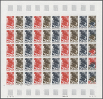 13863 Frankreich: 1973, France. Set Of 4 Different Color Proof Sheets Of 50 For The Stamp "100th Birth Ann - Gebraucht