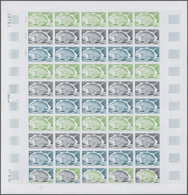 13869 Frankreich: 1974, France. Set Of 3 Different Color Proof Sheets Of 50 For The 65c Value Of The "Natu - Gebraucht