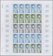 13871 Frankreich: 1974. Set Of 7 Different Color Proof Sheets Of 25 For The Issue "30th Anniversary Of The - Gebraucht