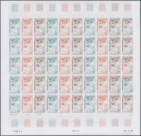 13875 Frankreich: 1975, France. Set Of 4 Different Color Proof Sheets Of 50 For The Issue "Student Health - Gebraucht