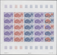 13879 Frankreich: 1976. Set Of 8 Different Color Proof Sheets Of 25 For The Issue "Atlantic Museum, Port L - Gebraucht