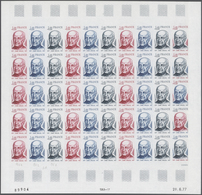 13882 Frankreich: 1977, France. Set Of 3 Different Color Proof Sheets Of 50 For The Stamp "100th Birth Ann - Gebraucht